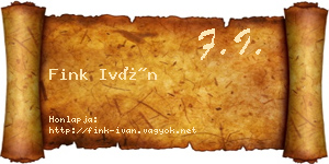 Fink Iván névjegykártya